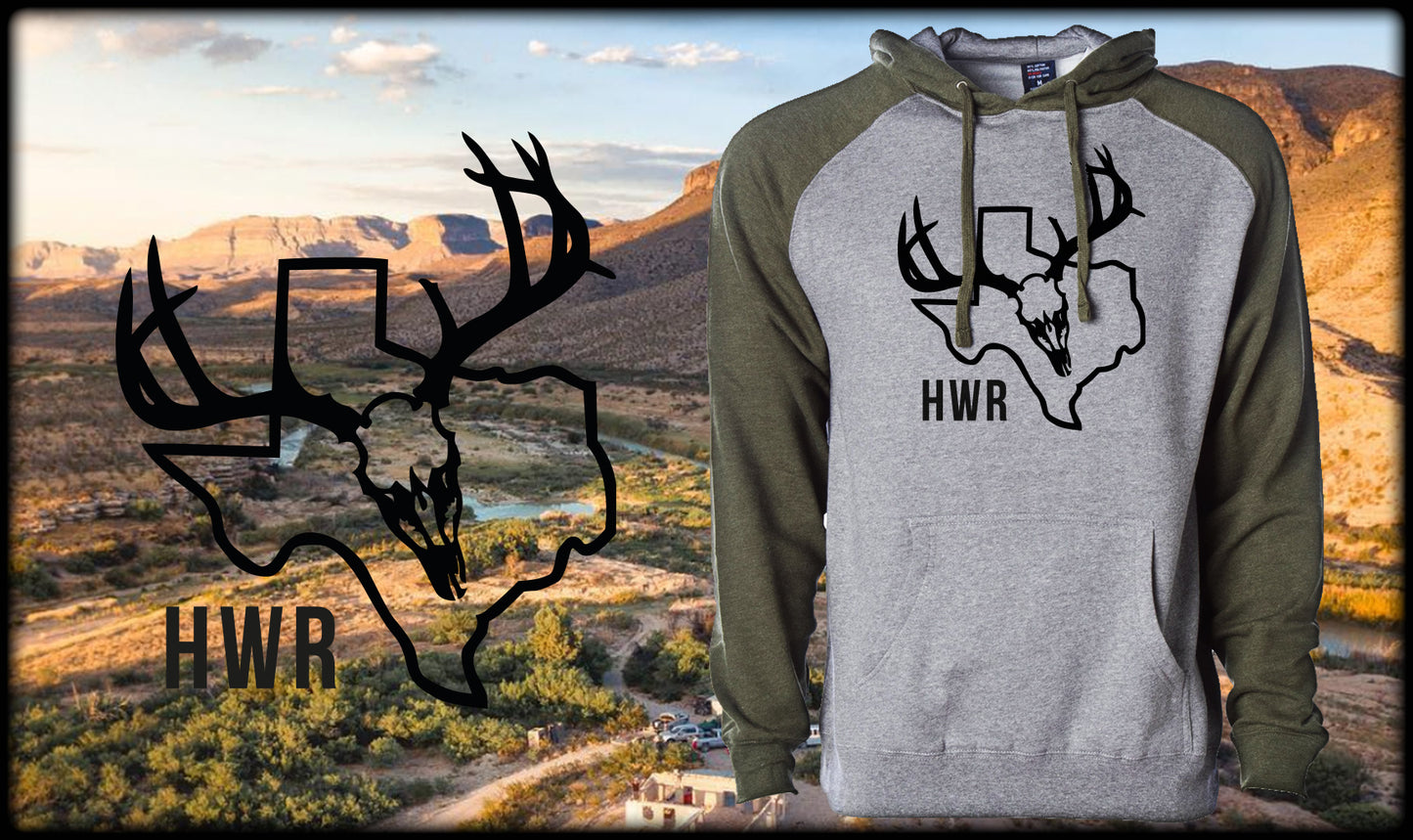 Deer Skull HWR Raglan Hoodie