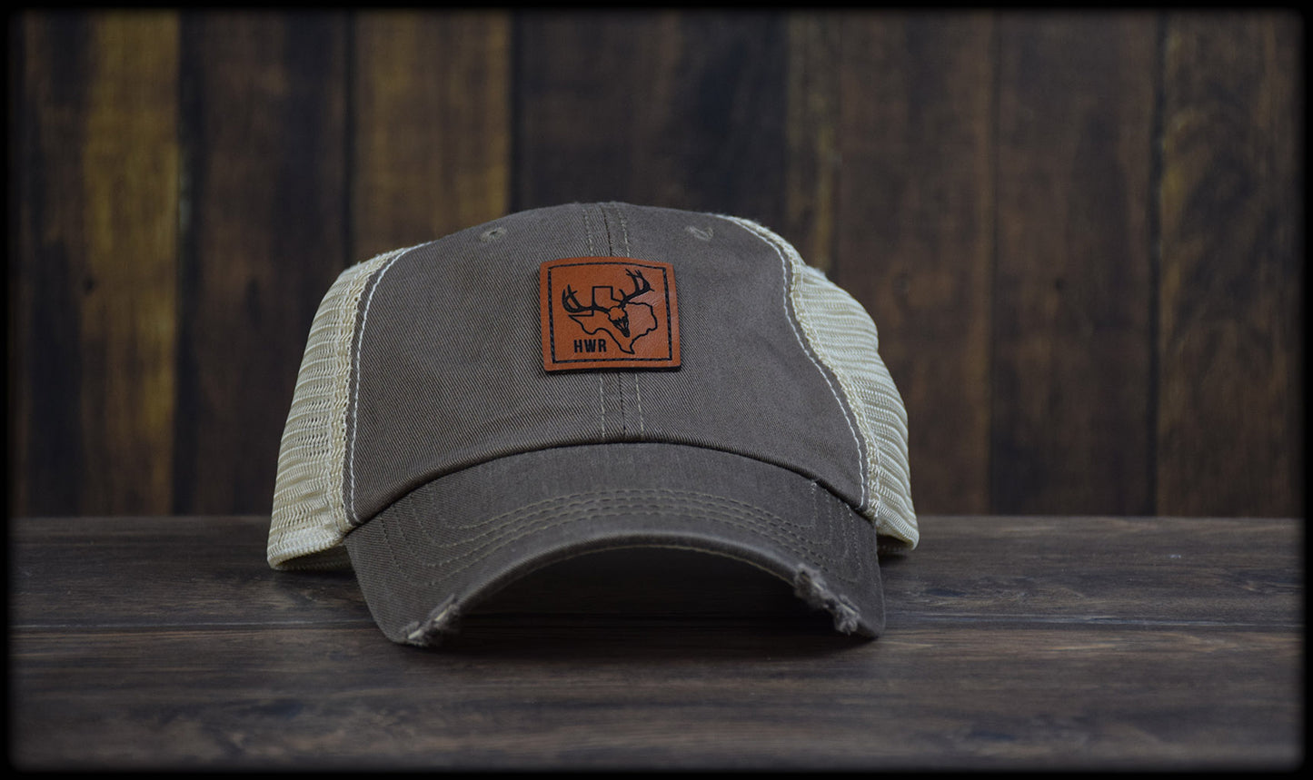 HWR Texas Deer Leather Dad Cap