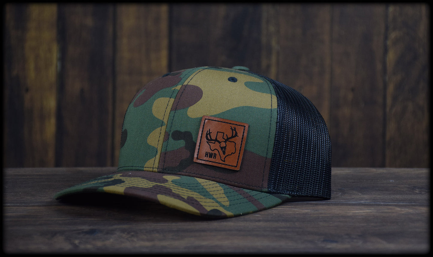 HWR Deer Skull Leather Snap-Back