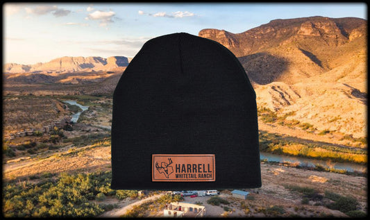 Harrell Whitetail Ranch Leather Beanie