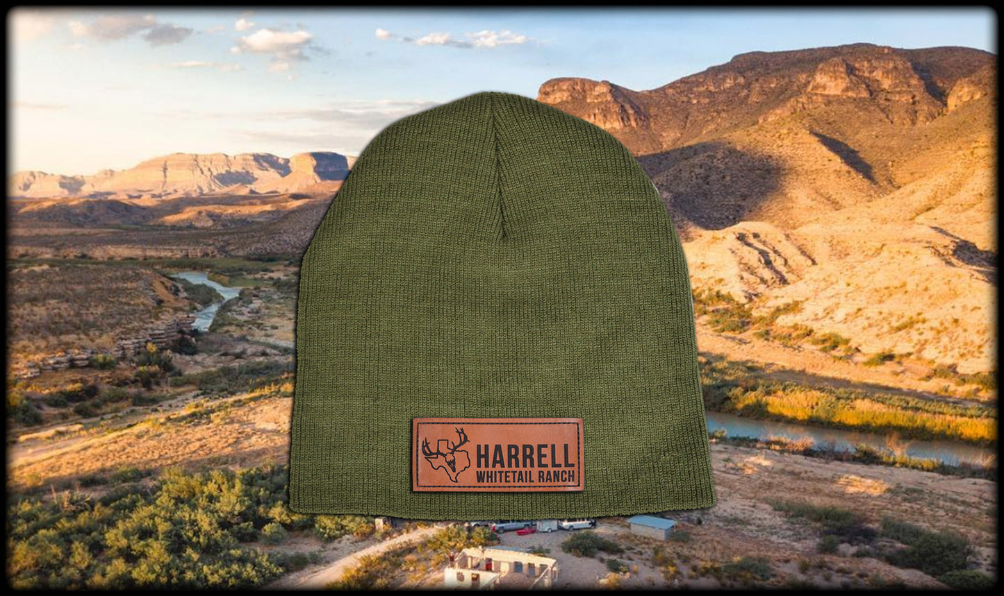Harrell Whitetail Ranch Leather Beanie